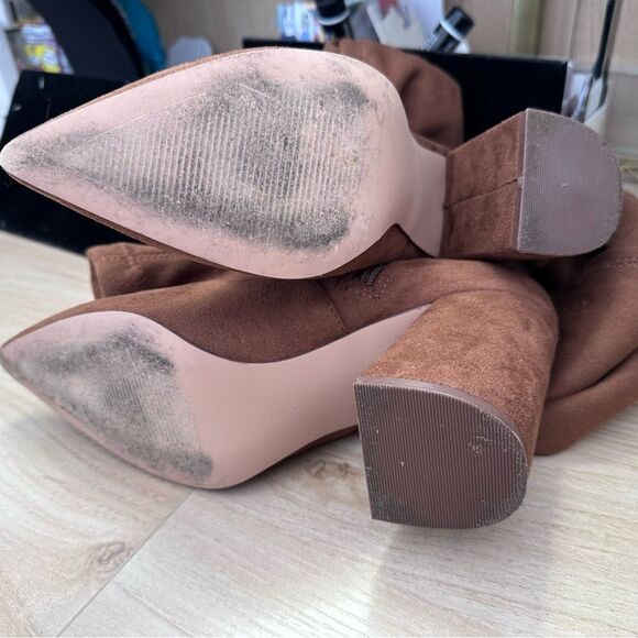 Steve Madden Jacoby Brown Pointed Toe Over-The-Knee Thigh-High Boots - Picture 4 of 6